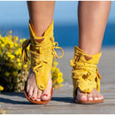 Women's Sandals 2021 Retro Gladiator Ladies Clip Toe Vintage Boots Casual Tassel Rome Fashion Summer Woman Shoes Female New