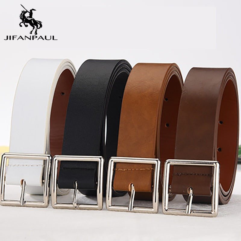 JIFANPAUL New style denim men's and women's waist wide belt PU Japanese pin buckle belt men's Korean jeans belt  belt for women