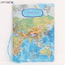 Creative New World Map Passport Cover Wallet Bag ID Address Holder Portable PU Leather Boarding Wallet Case Travel Accessories