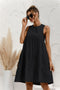 2021 Summer Women Vest Dress Cotton O-Neck Sleeveless Solid Midi Dress Stitching Large Swing Casual Loose Sundress Vestidos