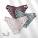 FINETOO Women's Panties Women's Cotton Briefs Female Underpants V Waist Brief Underwear Plus Size Pantys Lingerie M-4XL 3PCS/Set