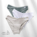 FINETOO Women's Panties Women's Cotton Briefs Female Underpants V Waist Brief Underwear Plus Size Pantys Lingerie M-4XL 3PCS/Set