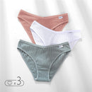 FINETOO Women's Panties Women's Cotton Briefs Female Underpants V Waist Brief Underwear Plus Size Pantys Lingerie M-4XL 3PCS/Set