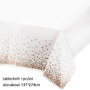 137*274cm Rose Gold Tablecloth Gold/silver Dot table cover for adult Happy Birthday Party Supplies Wedding decorations