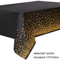 137*274cm Rose Gold Tablecloth Gold/silver Dot table cover for adult Happy Birthday Party Supplies Wedding decorations