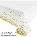 137*274cm Rose Gold Tablecloth Gold/silver Dot table cover for adult Happy Birthday Party Supplies Wedding decorations