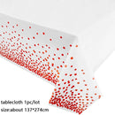 137*274cm Rose Gold Tablecloth Gold/silver Dot table cover for adult Happy Birthday Party Supplies Wedding decorations