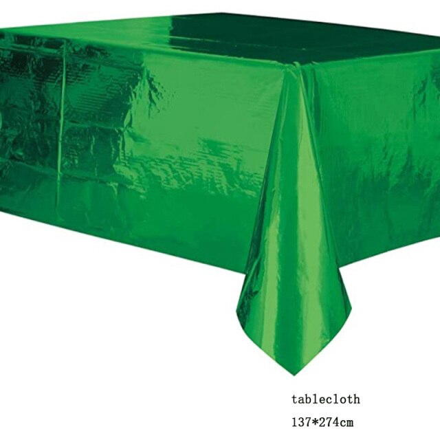 137*274cm Rose Gold Tablecloth Gold/silver Dot table cover for adult Happy Birthday Party Supplies Wedding decorations