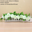 90cm Artificial Green Plants Hanging Ivy Leaves Radish Seaweed Grape Fake Flowers Vine Home Garden Wall Party Decoration