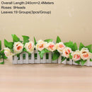 90cm Artificial Green Plants Hanging Ivy Leaves Radish Seaweed Grape Fake Flowers Vine Home Garden Wall Party Decoration