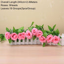 90cm Artificial Green Plants Hanging Ivy Leaves Radish Seaweed Grape Fake Flowers Vine Home Garden Wall Party Decoration