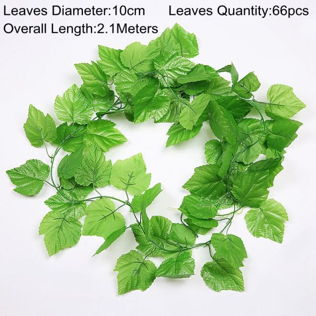 90cm Artificial Green Plants Hanging Ivy Leaves Radish Seaweed Grape Fake Flowers Vine Home Garden Wall Party Decoration
