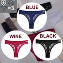 FINETOO 3PCS/Set Sexy Floral Transparent Women Thongs G-string Lingerie Lace Panties Low-Waist Femme Girls Briefs Mesh Pantys