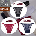 FINETOO 3PCS/Set Sexy Floral Transparent Women Thongs G-string Lingerie Lace Panties Low-Waist Femme Girls Briefs Mesh Pantys