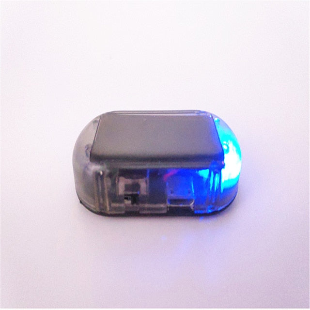 Solar USB Power Car Alarm Light Anti-Theft Warning Flash Blinking Fake Car Led Light Flash Blinking Lamp Red Blue New Update