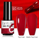 LILYCUTE 7ml Gel Nail Polish Semi Permanent Solid Gel Polish Lamp Varnishes Soak Off Nail Art Manicure Top Coat Gellak DIY Gel