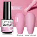 LILYCUTE 7ml Gel Nail Polish Semi Permanent Solid Gel Polish Lamp Varnishes Soak Off Nail Art Manicure Top Coat Gellak DIY Gel