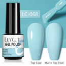LILYCUTE 7ml Gel Nail Polish Semi Permanent Solid Gel Polish Lamp Varnishes Soak Off Nail Art Manicure Top Coat Gellak DIY Gel