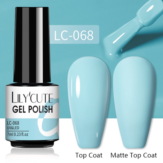 LILYCUTE 7ml Gel Nail Polish Semi Permanent Solid Gel Polish Lamp Varnishes Soak Off Nail Art Manicure Top Coat Gellak DIY Gel