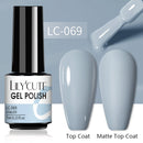 LILYCUTE 7ml Gel Nail Polish Semi Permanent Solid Gel Polish Lamp Varnishes Soak Off Nail Art Manicure Top Coat Gellak DIY Gel