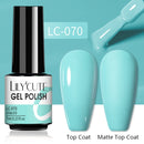 LILYCUTE 7ml Gel Nail Polish Semi Permanent Solid Gel Polish Lamp Varnishes Soak Off Nail Art Manicure Top Coat Gellak DIY Gel