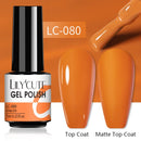 LILYCUTE 7ml Gel Nail Polish Semi Permanent Solid Gel Polish Lamp Varnishes Soak Off Nail Art Manicure Top Coat Gellak DIY Gel