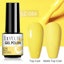 LILYCUTE 7ml Gel Nail Polish Semi Permanent Solid Gel Polish Lamp Varnishes Soak Off Nail Art Manicure Top Coat Gellak DIY Gel