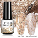 LILYCUTE 7ml Gel Nail Polish Semi Permanent Solid Gel Polish Lamp Varnishes Soak Off Nail Art Manicure Top Coat Gellak DIY Gel
