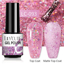 LILYCUTE 7ml Gel Nail Polish Semi Permanent Solid Gel Polish Lamp Varnishes Soak Off Nail Art Manicure Top Coat Gellak DIY Gel