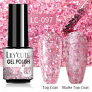 LILYCUTE 7ml Gel Nail Polish Semi Permanent Solid Gel Polish Lamp Varnishes Soak Off Nail Art Manicure Top Coat Gellak DIY Gel