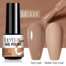 LILYCUTE 7ml Gel Nail Polish Semi Permanent Solid Gel Polish Lamp Varnishes Soak Off Nail Art Manicure Top Coat Gellak DIY Gel
