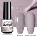 LILYCUTE 7ml Gel Nail Polish Semi Permanent Solid Gel Polish Lamp Varnishes Soak Off Nail Art Manicure Top Coat Gellak DIY Gel
