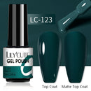 LILYCUTE 7ml Gel Nail Polish Semi Permanent Solid Gel Polish Lamp Varnishes Soak Off Nail Art Manicure Top Coat Gellak DIY Gel