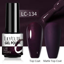 LILYCUTE 7ml Gel Nail Polish Semi Permanent Solid Gel Polish Lamp Varnishes Soak Off Nail Art Manicure Top Coat Gellak DIY Gel
