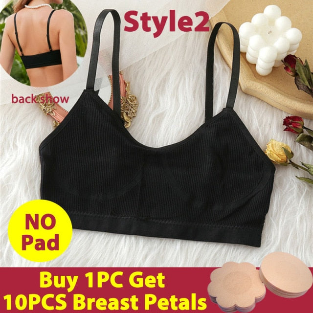 Women Tank Top Push Up Bra Tube Tops Seamless Brassiere Crop Top Sexy Lingerie for Female Underwear Intimates Backless Bralette