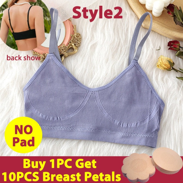 Women Tank Top Push Up Bra Tube Tops Seamless Brassiere Crop Top Sexy Lingerie for Female Underwear Intimates Backless Bralette