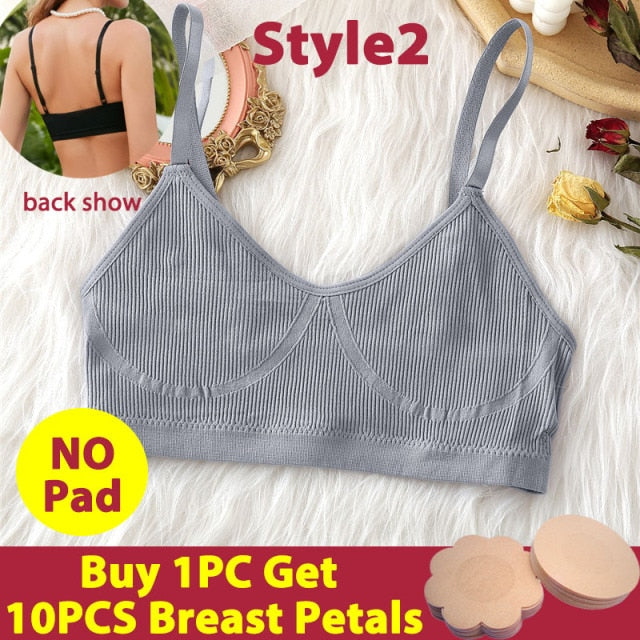 Women Tank Top Push Up Bra Tube Tops Seamless Brassiere Crop Top Sexy Lingerie for Female Underwear Intimates Backless Bralette