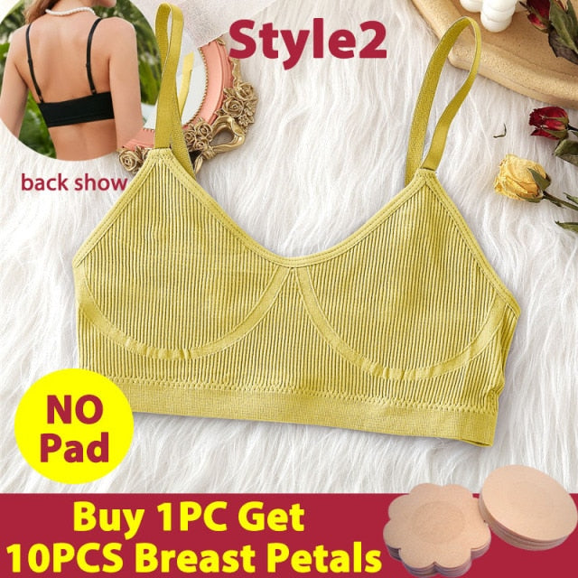 Women Tank Top Push Up Bra Tube Tops Seamless Brassiere Crop Top Sexy Lingerie for Female Underwear Intimates Backless Bralette