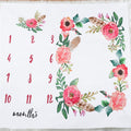 Baby Milestone Background Photo Blanket Infant Photography Backdrop Cloth Kids Photographic Calendar Photo Props Accessories