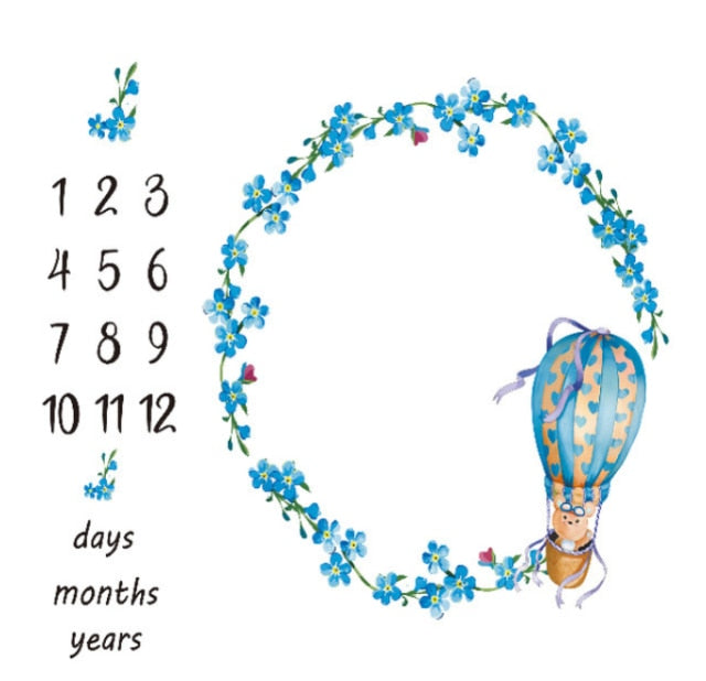 Baby Milestone Background Photo Blanket Infant Photography Backdrop Cloth Kids Photographic Calendar Photo Props Accessories