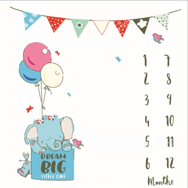 Baby Milestone Background Photo Blanket Infant Photography Backdrop Cloth Kids Photographic Calendar Photo Props Accessories