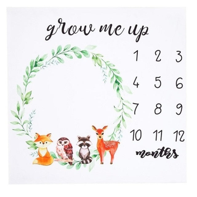 Baby Milestone Background Photo Blanket Infant Photography Backdrop Cloth Kids Photographic Calendar Photo Props Accessories