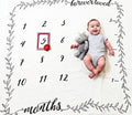Baby Milestone Background Photo Blanket Infant Photography Backdrop Cloth Kids Photographic Calendar Photo Props Accessories