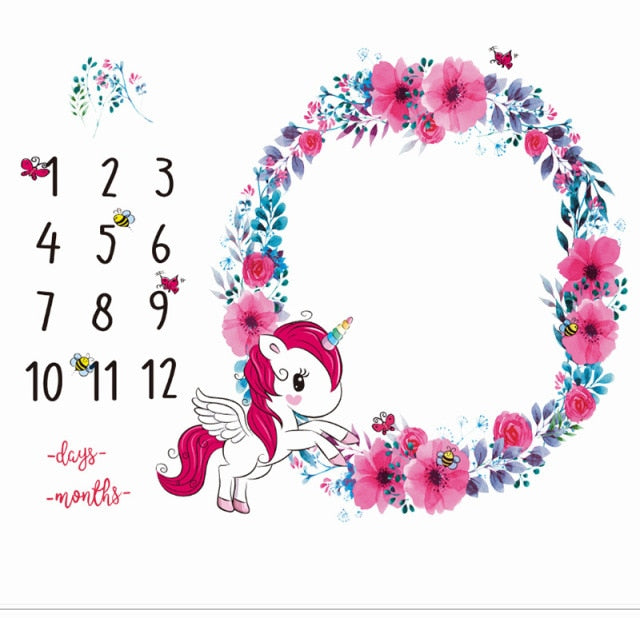 Baby Milestone Background Photo Blanket Infant Photography Backdrop Cloth Kids Photographic Calendar Photo Props Accessories