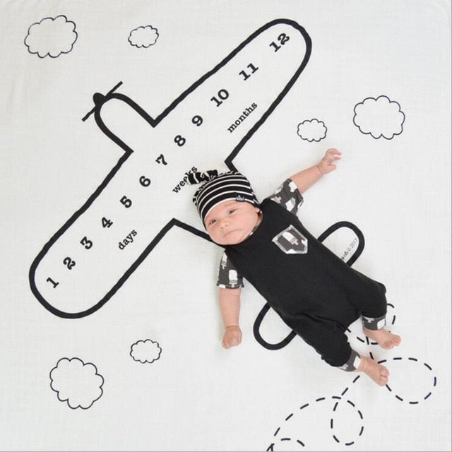 Baby Milestone Background Photo Blanket Infant Photography Backdrop Cloth Kids Photographic Calendar Photo Props Accessories