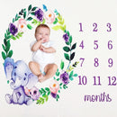 Baby Milestone Background Photo Blanket Infant Photography Backdrop Cloth Kids Photographic Calendar Photo Props Accessories