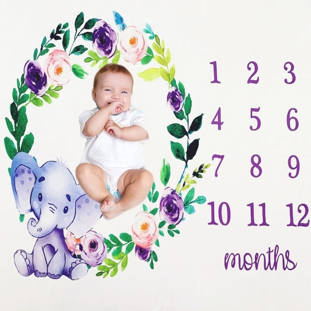 Baby Milestone Background Photo Blanket Infant Photography Backdrop Cloth Kids Photographic Calendar Photo Props Accessories