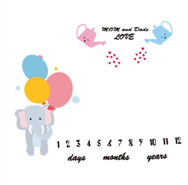 Baby Milestone Background Photo Blanket Infant Photography Backdrop Cloth Kids Photographic Calendar Photo Props Accessories