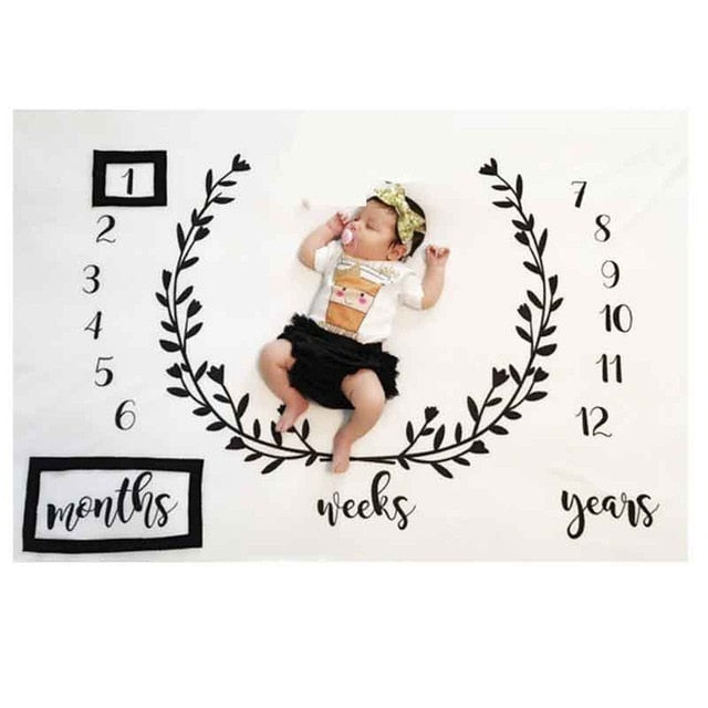 Baby Milestone Background Photo Blanket Infant Photography Backdrop Cloth Kids Photographic Calendar Photo Props Accessories