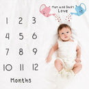 Baby Milestone Background Photo Blanket Infant Photography Backdrop Cloth Kids Photographic Calendar Photo Props Accessories
